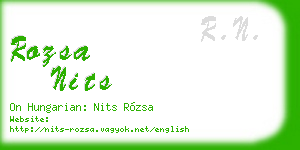 rozsa nits business card